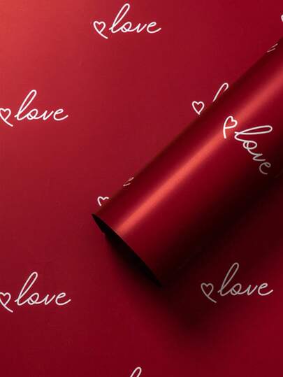 20pcs Heart Shaped Floral Wrapping Paper, Pink & Red Bouquet Pattern, Suitable For Gift Wrapping, Scrapbooking, Wedding & Party Decoration