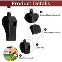 4 Piezas Silbato Deportivo con Cordón Desmontable, Silbato de Emergencia Sonido Fuerte (120 dB), Ideal para Árbitros, Entrenadores, Salvavidas, Incluye 2 Negros y 2 Rojos,36696420 - Multicolor - Ver 2