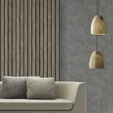 Adhesive Wallpaper With Ribbed Design, Aged Wood Pattern, Medium Strips - Multicolored 25 - View 11