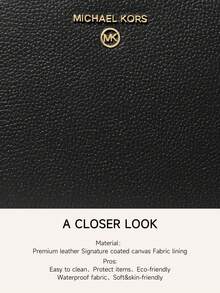 Michael Kors MK Jet Set Charm 小 Logo 女款皮革斜挎包 可轉換相機包，休閒拉鍊單肩包，附可拆卸可調節式肩帶 - 黑色 - 查看 6
