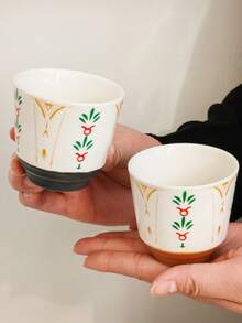 1pc Middle Eastern Style Latte Art Coffee Cup, Espresso Cup, Cappuccino Ceramic Mug - Multicolor - View 11