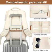 Mochila portátil, mochila de viaje, mochila Casual para hombres y mujeres, tela impermeable y duradera con bolsillo multifuncional, adecuado para viajes, negocios y así sucesivamente. - gris - Ver 6