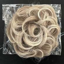 金色凌乱发髻假发片，波浪卷发发圈，合成发髻马尾辫接发，厚实盘发假发片，女士 - 彩色 - 查看 9