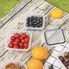 YQQ Juego de 16 recipientes herméticos para almacenamiento de alimentos organización y almacenamiento de cocina sin BPA contenedor de plástico transparente con tapas resistente a frio o calor.5735 - transparente - Ver 4