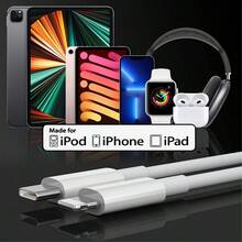 20W USB-C 转 Lightning PD 快充线，兼容 14/14 Plus/14 Pro/14 Pro Max/13/13 Pro/12/12 Pro/12 Pro Max/11/Xs Max/XR/X/8，也兼容其他机型。原装快充线，兼容 15/14/13/12/11 Pro Max/X/XR/XS/7/8/14 Plus。手机充电器配件，兼容 14 Pro Max、14 Pro、14 Plus、13 Pro Max、13 Pro、13、12 Pro、12、11、XS、XR、8 Plus、8、7、6、5、SE。通过 MFi 认证，方便携带。 - 白色 - 查看 8