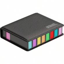 Porta Notas Adhesivas con ms de 500 Notas y Separadores. Organizador de Pendientes para Trabajo o Escuela. Notas adheribles con Banderitas Adhesivas. Agenda Personal. Task Notebook Negro - Negro - Ver 1