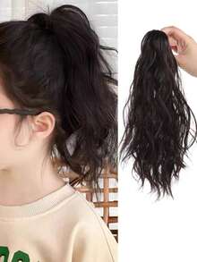 Children's Synthetic Wig, Grab Clip, Ponytail, Short, High Ponytail, Hair Extension, Water Ripple, Curly Hair, Women's Daily Wear - Multicolor - View 10