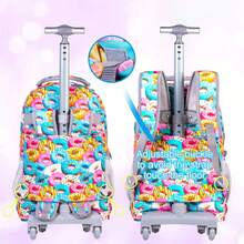 21-Inch Girls' Rolling Backpack With Lunch Bag, Wheeled Suitcase Style Backpack - Trolley Backpack - View 9