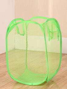 1个可折叠收纳箱 - 多功能家用整理篮，可收纳杂物和日常用品；大容量弹出式洗衣篮，带提手；透气脏衣篮，适用于浴室；开学季必备