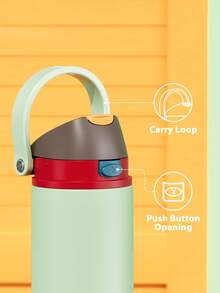 Meoky 24oz Vacuum Insulated Water Bottle with 2-in-1 Straw and Spout Lid, Insulated Cup, Keep Cold 24H, Leak-Proof, Fits in Car Cup Holder, Stainless Steel Tumbler for Sports, Travel, and School - 綠褐色 - 查看 4