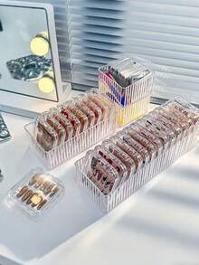 5/1 pieza Caja de almacenamiento de joyas transparente, organizador portátil con tapa abatible, estuche de exhibición de acrílico para joyas y cosméticos, caja de almacenamiento de escritorio de plástico compacta para salón de uñas y hogar, organizador de cuentas y herramientas de arte de uñas DIY, ideal como regalo de Navidad, estuche portátil para arte de uñas, adecuado para entusiastas de las uñas y las joyas, reutilizable en múltiples escenarios - Multicolor - Ver 3