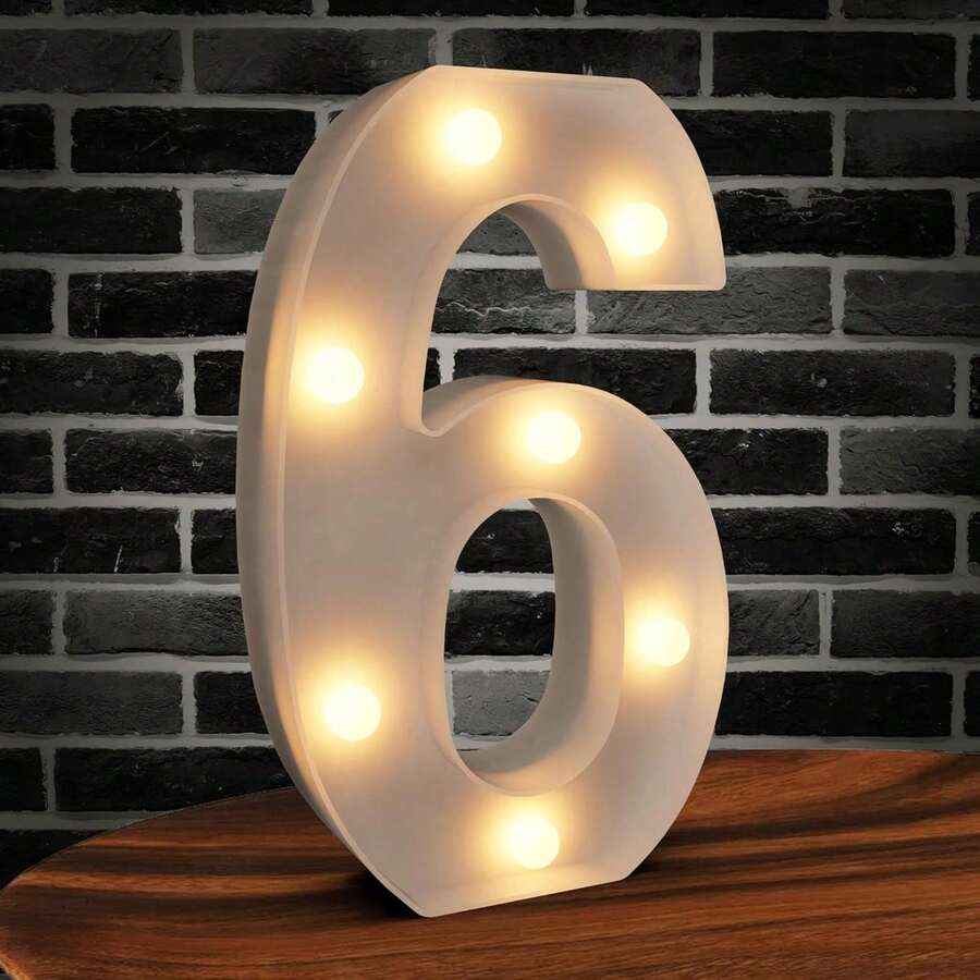 Light Up Marquee Letters - 26 Alphabet Battery Powered LED Lights Sign, Night Light White Plastic For Engagement Party Wedding Baby Shower Birthday, Table Decorations, Prom And Events, Marry Me (Letter M) - Number 6 - 查看 1