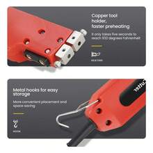 Cortador de espuma de alambre caliente con caja de almacenamiento de guía de hoja para cuero de tela no tejida - Rojo - Ver 2