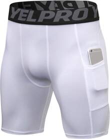TendenciaPantalones cortos deportivos de compresión para hombre, de elastano, para correr, entrenamiento, con bolsillos, capa base activaCalidad premium - Ca Verde+CA Negro+Blanco - Ver 1