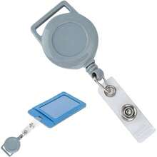 Pinza retrctil para porta credencial - Clip de carretes de de enfermera Clip de placa de identificacin porttil para mochila, bolso, llavero, bolsillo, material escolar para profesores, estudiante - Gris - Ver 9