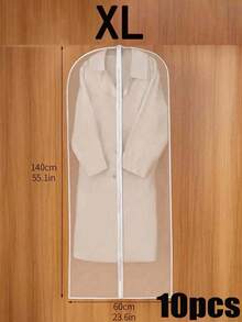 1/5/10 Pcs Transparent Garment Dust Cover Bags, Zippered Hanging Clothes Storage Bags For Coats, Shirts, Dresses, Pants, Suitable For Wardrobe, Bags, Storage Bags, Back To School Supplies - Multicolor - View 13