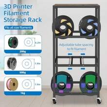 Printer StandsAlmacenamiento de filamento para impresora 3D Soporte para impresora 3D Carro rodante resistente mesa de impresora carrete de filamento con ruedas para filamentos de impresora 3D - como en la foto - Ver 2