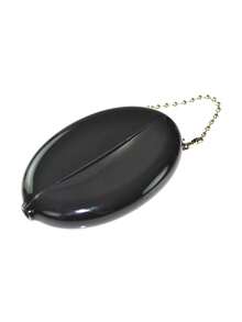 Multi-Color Small Oval Coin Purse With Chain Pendant, Can Be Used As Small Accessory, Bag Charm, Wrist Strap Keychain, Car Key Ring, Key Lanyard, Keychain, Key Chain Accessory, Key Ring, Couple Keychain, Women's Gift, Boyfriend Gift, Christmas Gift, Christmas Stocking Filler, Birthday Gift, Friend Gift, Holiday Gift, Event Souvenir, Party Favor - Multicolor - View 15