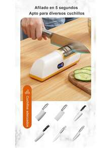 Afilador eléctrico de cuchillos, afilado rápido de cuchillas para diversos utensilios de cocina. Tres ajustes de velocidad para un control preciso, disco de afilado de alta velocidad que proporciona un afilado eficaz. La protección de acero inoxidable 304 garantiza una gran durabilidad, mientras que la base antideslizante proporciona un funcionamiento estable. Su diseño compacto facilita su almacenamiento. Regalo ideal para las fiestas. - Negro - Ver 11