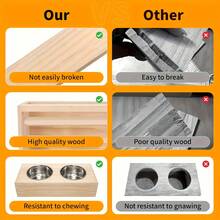 1个木制兔子干草喂食器，立式干草架，适用于小型宠物，多功能趣味干草喂食器 - 彩色 - 查看 10