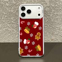 La funda para teléfono con espejo y diseño de pan de jengibre festivo también funciona como espejo y es compatible con  17,  16 Pro Max,  15 Pro Max,  13 y  12. Fabricada en TPU, ofrece protección contra golpes y caídas. Es un regalo ideal para familiares, amigos, celebraciones navideñas, novios/novias, Navidad, citas o cumpleaños. - Plateado - Ver 4
