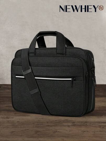 NEWHEY 15,6 tums laptopväska, portföljstil, vattentät laptophandväska, expanderbar laptopväska för män, lämplig för resor, affärer och arbete