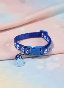 PETSIN 1pc Paw Print Design Pendant For Pet Collar, Suitable For Cats And Small Dogs - Royal Blue - View 2