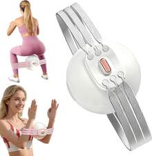 SIXUOO Entrenador de Muslos y Suelo Pélvico para Mujeres - 6 Bandas de Resistencia Ajustables - Tonifica Piernas, Interior y Exterior - Ideal para Gym en Casa o Rehabilitación Posparto - Gris Claro - Ver 1