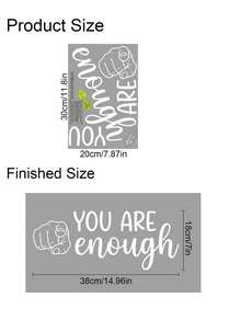 Black&White You Are Enough Mirror Decal Window Stickers, With Positive Motivational Quote Double-Sided Window Clings, Suitable For Bathroom Mirror Sticker, Dressing Table, Makeup Room, Living Room Decoration, Vinyl Decal For Home Decorations,Spring Decoration Items Refresh Your Home,Rama Decoration Stickers Gifts Birthday Graduation