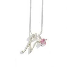 1pc Customized Dainty Luxurious Cream-Inspired Hypoallergenic Pink Heart & Floral 26 English Letter Necklace, Family, Friends, Couples, Valentine's Day, Party, Proposal, Jewelry Gift For Her - White - View 18