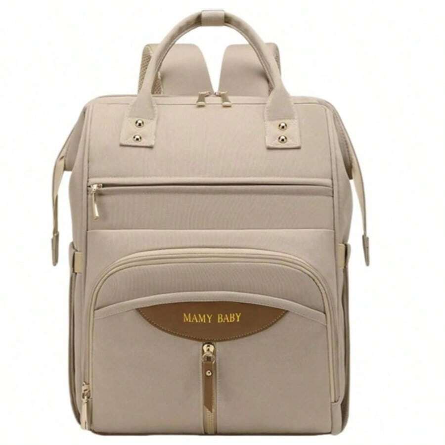 1 Pc Diaper Bag Backpack For Girl Large Capacity With Insulated Pockets, Maternity Backpack, Diaper Bag Backpack For Dad - Khaki - View 1