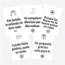 5pcs Spanish Wine Bottle Stickers - Elegant Mandala Labels With Heartfelt Phrases, Minimalist Gift Design, Moments Of Relaxation, Friendship And - White - View 8