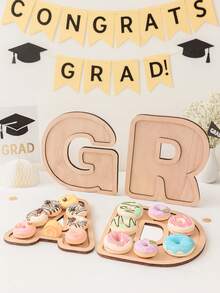 1 pieza Bandeja de letras de madera, Bandeja de decoración del Día de la Madre, Decoración de graduación de paleta, Bandeja de aperitivos de felicitaciones de graduación, Bandeja de donas, Decoración DIY creativa para colorear, Bandeja de postres de fiesta de cumpleaños, Bandeja de dulces de fiesta de baby shower, Bandeja de dulces de revelación de género, Bandeja de galletas y chocolates del Día de la Madre, Bandeja de galletas y café de la tarde, Bandeja de servicio de restaurante, Soporte de exhibición de alimentos de cocina, Bandeja de frutas y verduras de cocina, Vajilla de comedor, Regalo de cumpleaños, Recuerdos de fiesta - carta - Ver 12