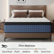 12"/14" Queen Mattres Twin Full Queen King Size Bed Mattress In A Box, Hybrid Pocket Spring Breathable Cotton Layer Mattress For Motion Isolation & Silent Sleep, Lumbar Support & Pressure Relief, Medium Firm - 12in Blue - 查看 7