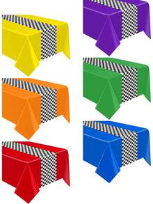 1 قطعة من لوازم حفلة عيد ميلاد بموضوع السيارات، ديكورات حفلة السباق، مفرش طاولة بتصميم الطريق، جدول سباق كطاولة ممر، مفرش طاولة حفلة عيد ميلاد بموضوع السيارات، 54 * 108 بوصة (ألوان زاهية)