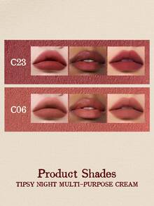 JOOCYEE Tipsy Night Multi-Purpose Cream - Matte Lip & Cheek Tint, Eye Shadow, All-In-One Makeup, Smudge-Proof, Non-Drying, Nude Finish - C23 Burgundy Red - View 5