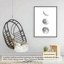 Arte de la Pared Impresiones en Lienzo, Fases de la Luna Pintura en Lienzo Arte de la Pared Fases Lunares Imgenes Pster Sin Marco Decoracin Pinturas para el Hogar Dormitorio Oficina Negro - Blanco 2 - Ver 5