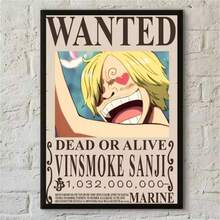 ONE PIECE 1/2/3/6件套复活节流行卡通海报印刷帆布墙画，适用于卧室、客厅、酒吧、咖啡厅、入口处，无框墙面装饰