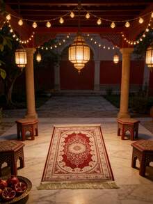 Portable Muslim Prayer Mat, Suitable For Pilgrimage, Foldable, Ideal For Home Use, Perfect For Prayer, Suitable For Pilgrimage Activities, Can Be Used Indoors And Outdoors, Also Applicable For Study, Corridor And Festivals - Multicolor - View 7