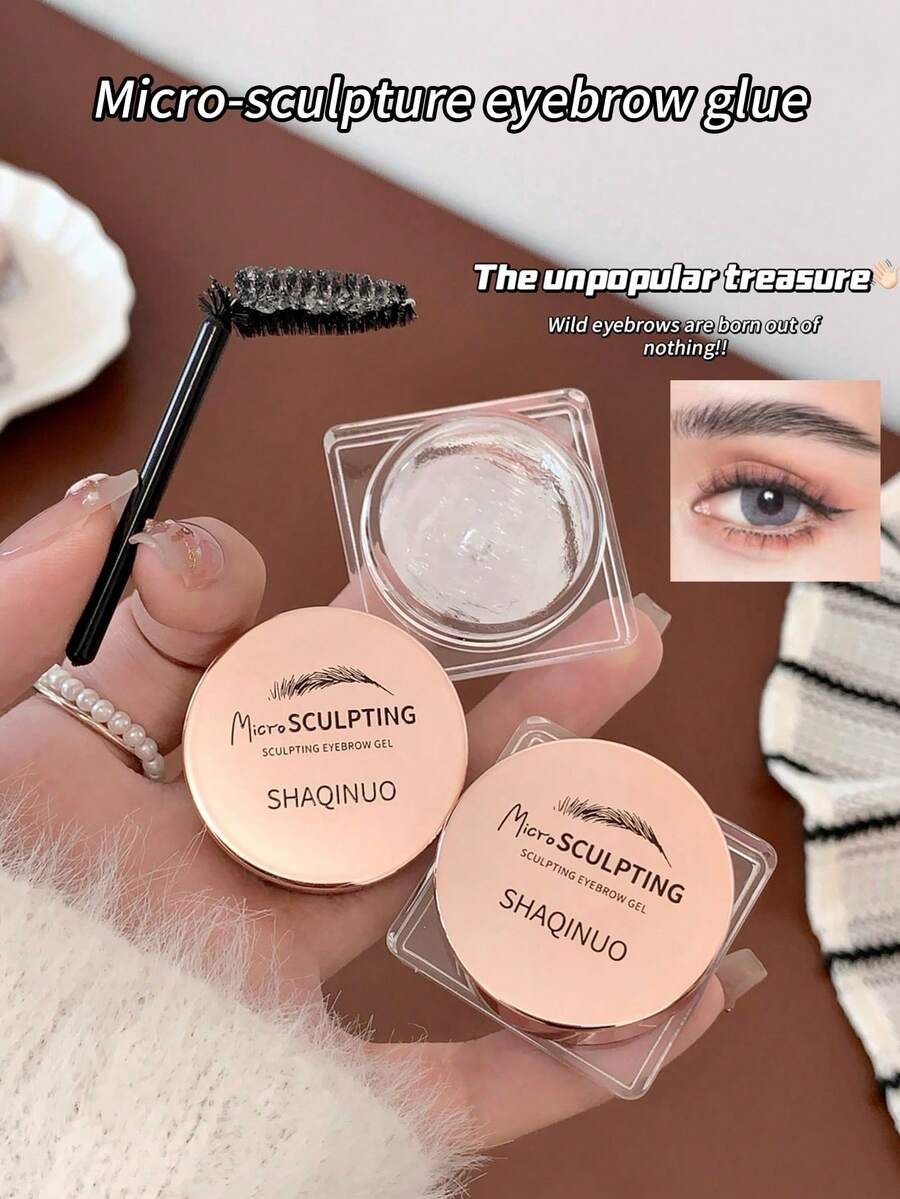 1pc 3D Shaping Natural Long-Lasting Smudge-Proof Eyebrow Gel With Eyebrow Brush, Waterproof Quick-Drying, Create Wild Brows European & American Style - Nhiều màu - Xem 1