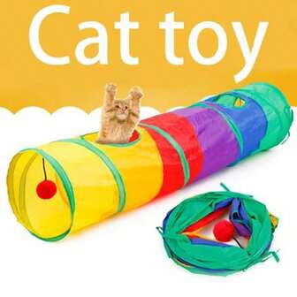 Foldable Pet Cat Tunnel, Rainbow Shaped Cat Tunnel, Interactive Cat Tunnel Toy