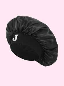 1pc Soft Satin Children's Sleep Cap With Embroidered "A-K" Details, Protects Hair For Sleeping And Daily Hair Care