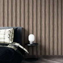 Adhesive Wallpaper With Ribbed Aged Wood Pattern, Thick Strips - Multicolored 26 - View 7