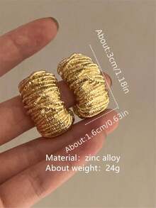 1 Cặp bông tai đinh tán hình học kim loại dành cho nữ, trang sức to bản cho tiệc tùng và du lịch - Hoa tai - Xem 6