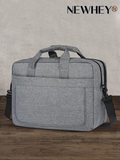NEWHEY 15.6英寸商务笔记本电脑包，大容量，兼容A4纸张，轻便，防震，防水，配有肩带和双向拉杆，适合商务、通勤和男士使用。