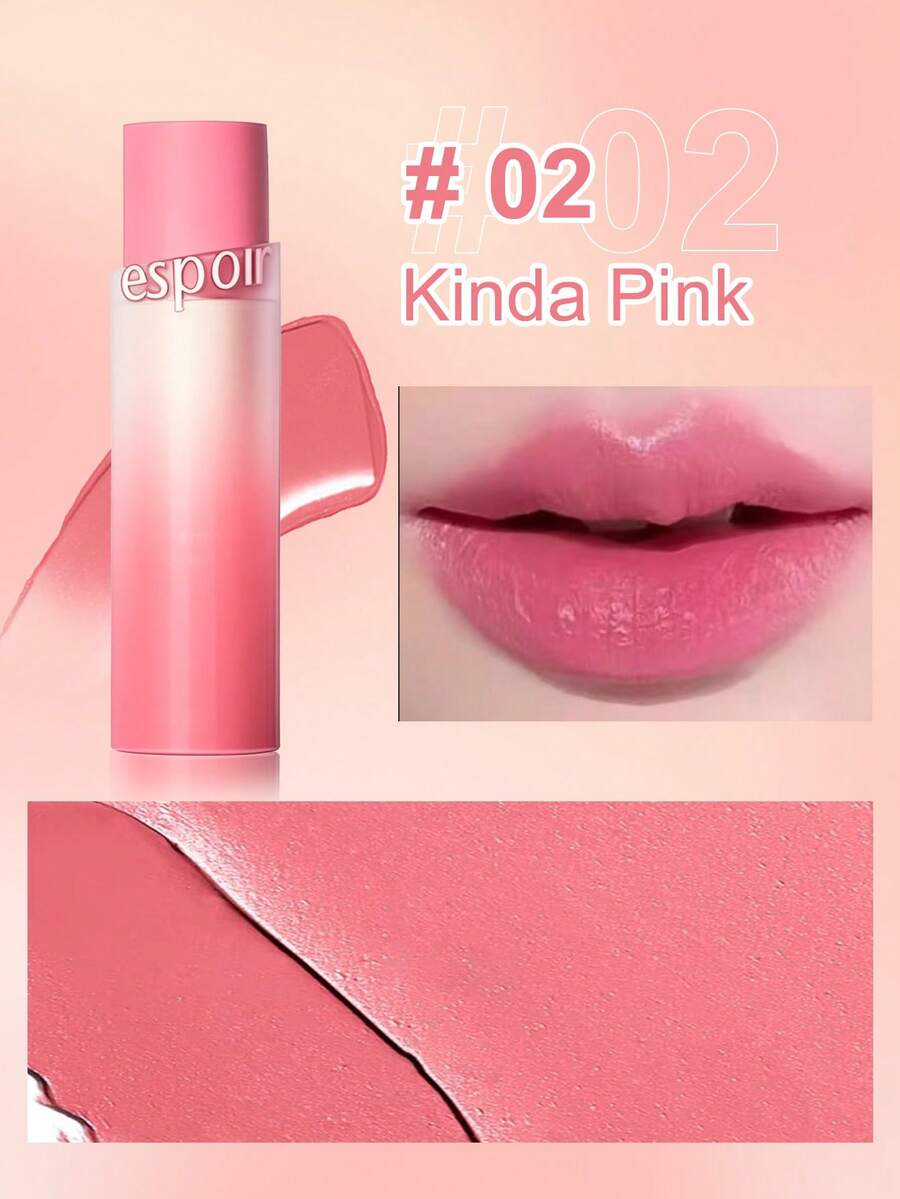 ESpoir 丝绒哑光唇膏，哑光妆效，持久显色，3克 - #02 KINDA PINK - 查看 1