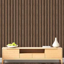 Adhesive Wallpaper With Ribbed Wood Pattern, Rustic Oak, Medium Strips - Multicolored 28 - View 16