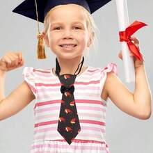 - Corbata ajustable para el cuello, con estampado de estrellas, para fiestas de graduacin y uniforme escolar - Tira dorada y blanca - Ver 9