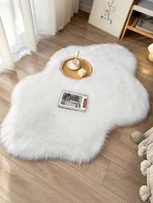 1 pieza Alfombra súper suave con forma de nube, estilo francés/Ins, alfombra de lana sintética para el dormitorio, sala de estar, decoración romántica, regalo ideal para el Día de San Valentín, esponjosa y cálida, decoración de habitación con suavidad de nube, alfombrilla para mesita de noche, sofá, tocador, accesorio de fotografía