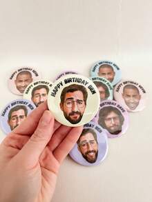 Custom Design Pin, Personalized Buttons, Happy Birthday Personalized Face Pin,Customized Pin Badges, Buttons, Customizable Picture/Text/Design Button Badges, Backpack Button Accessories, Bag Accessories, Badge Brooch, Birthday Gifts